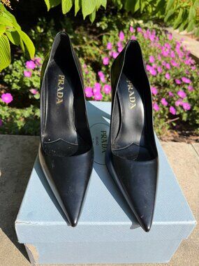 Women's Prada Calzature Donna 11288N Black (Nero) Heels, Size 38/ 8